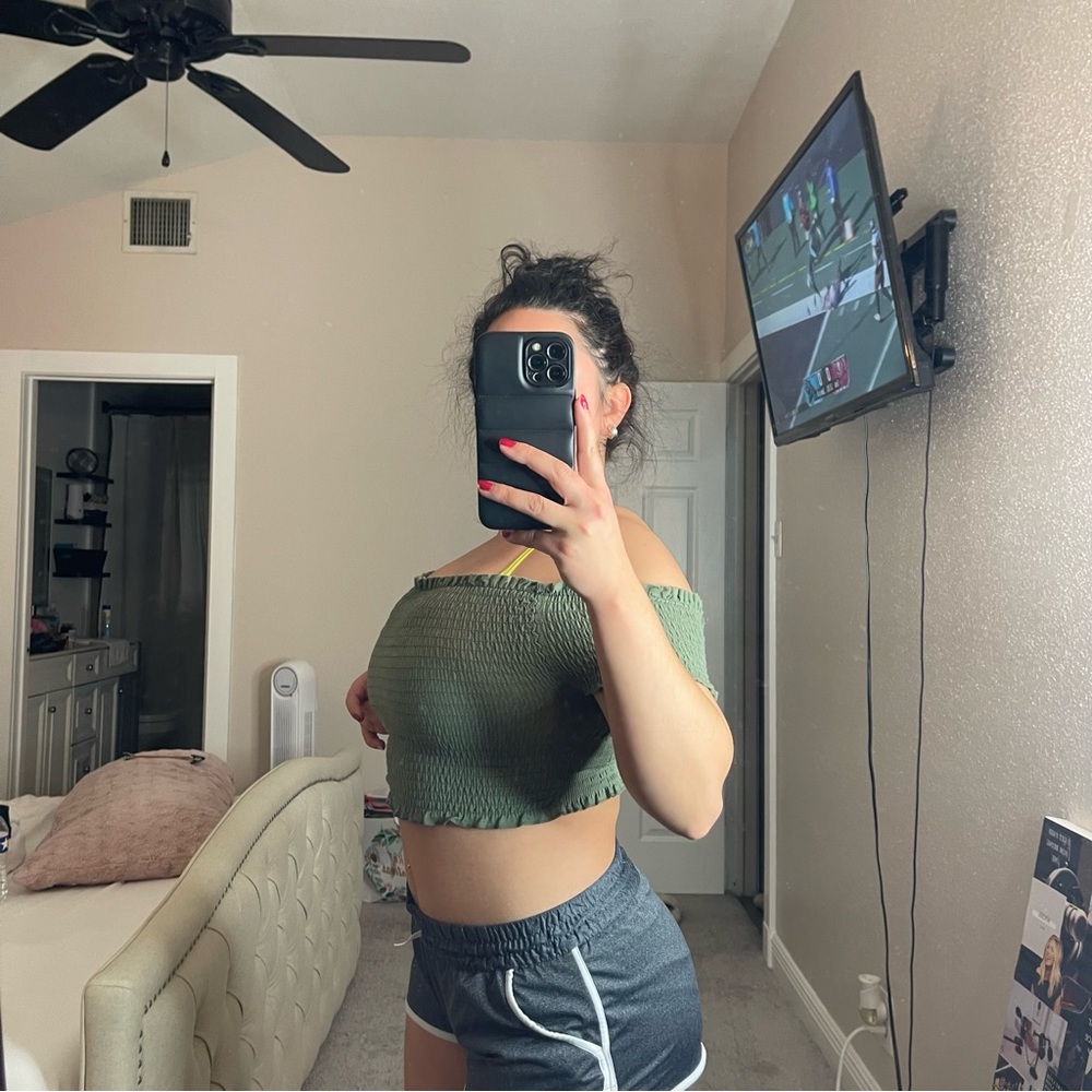 Green Crop Top